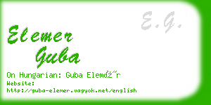 elemer guba business card